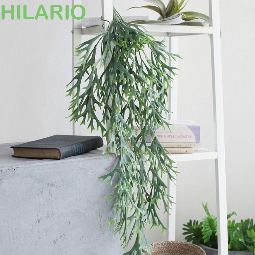 Hilario ประดิษฐ์ Antlers Leaf, 80 ซม.เฟิร์นพืชประดิษฐ์ Staghorn เฟิร์น,การถ่ายภาพ Props แขวนผนังพลาสติกที่สมจริงปลอมพืชกลางแจ้งในร่ม Decor