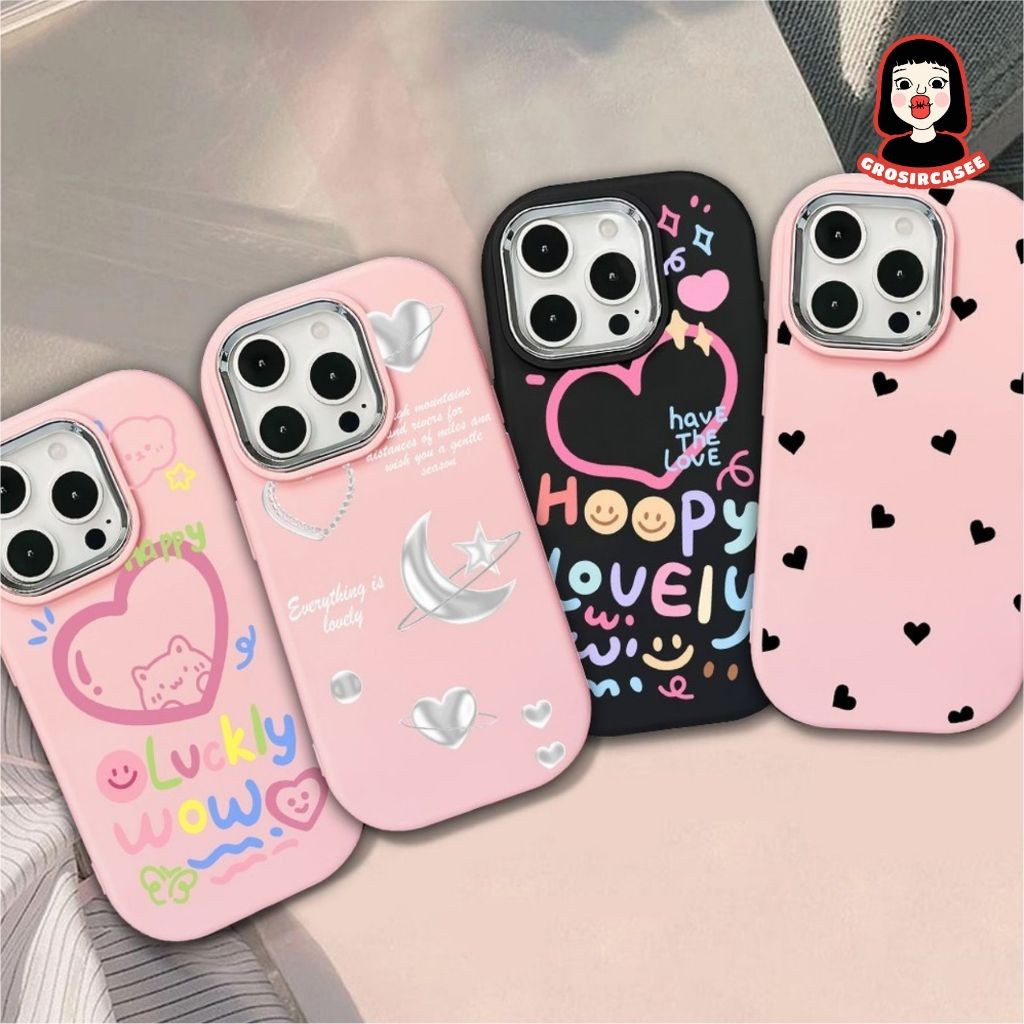 พิมพ์ Chrome Case Full Of Love สําหรับ oppo a1k a60 a92 a52 a15 a16 a38 a3s a53 a33 a18 a54 a57 2022