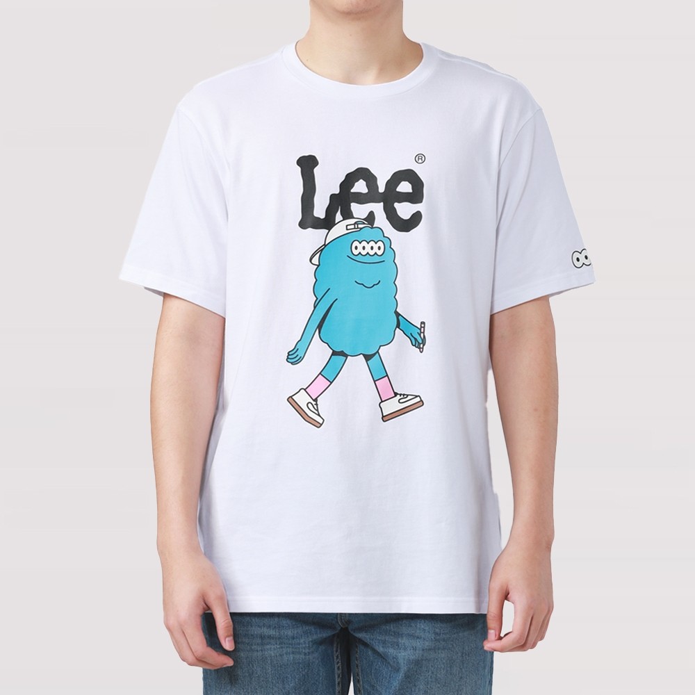 LEE เสื้อยืดแขนสั้นผู้ชาย คอลเลคชั่น Lee x MillionsMonster ทรง Comfort รุ่น LE F324MTSSN84 - สีขาว