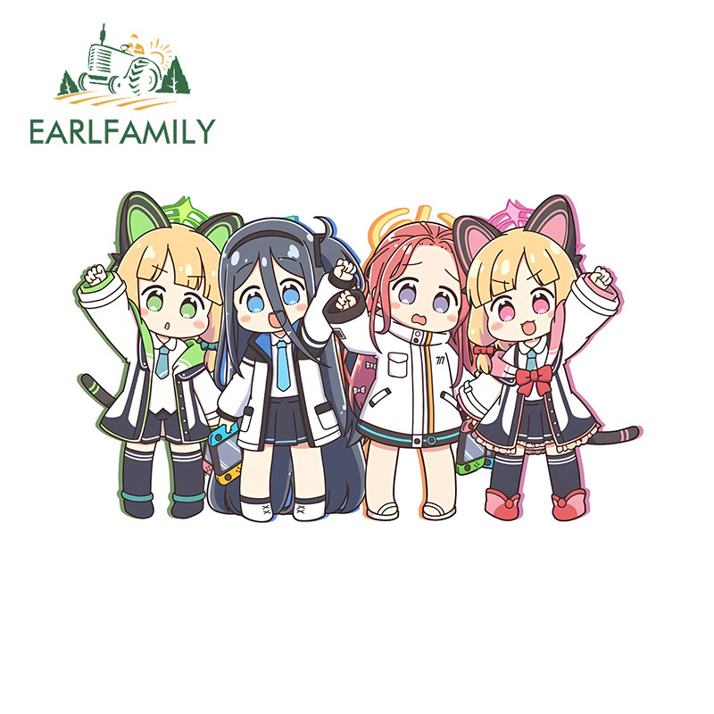 Earlfamily Blue Archive สติกเกอร์รถการ์ตูน Chibi บุคลิกภาพรถจักรยานยนต์กันชนด้านหลังกระจก Decals Occlusion Scratch กันน้ําป้ายรถ
