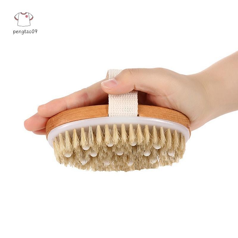 Pengtao09 1 ชิ้น Exfoliating ไม้ Body Massage แปรงอาบน้ําขนธรรมชาติ Soft SPA Woman Man Skin Care Wet Dry Body Brush ใหม่ ราคา ถูกที่สุด ดีลบีเคเค แกลเลอรีภาพที่ 3