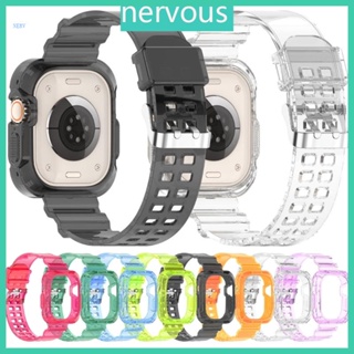 Nerv สายนาฬิกาข้อมือซิลิโคน กันน้ํา แบบเปลี่ยน สําหรับ iOS Watch Ultra 49 มม.