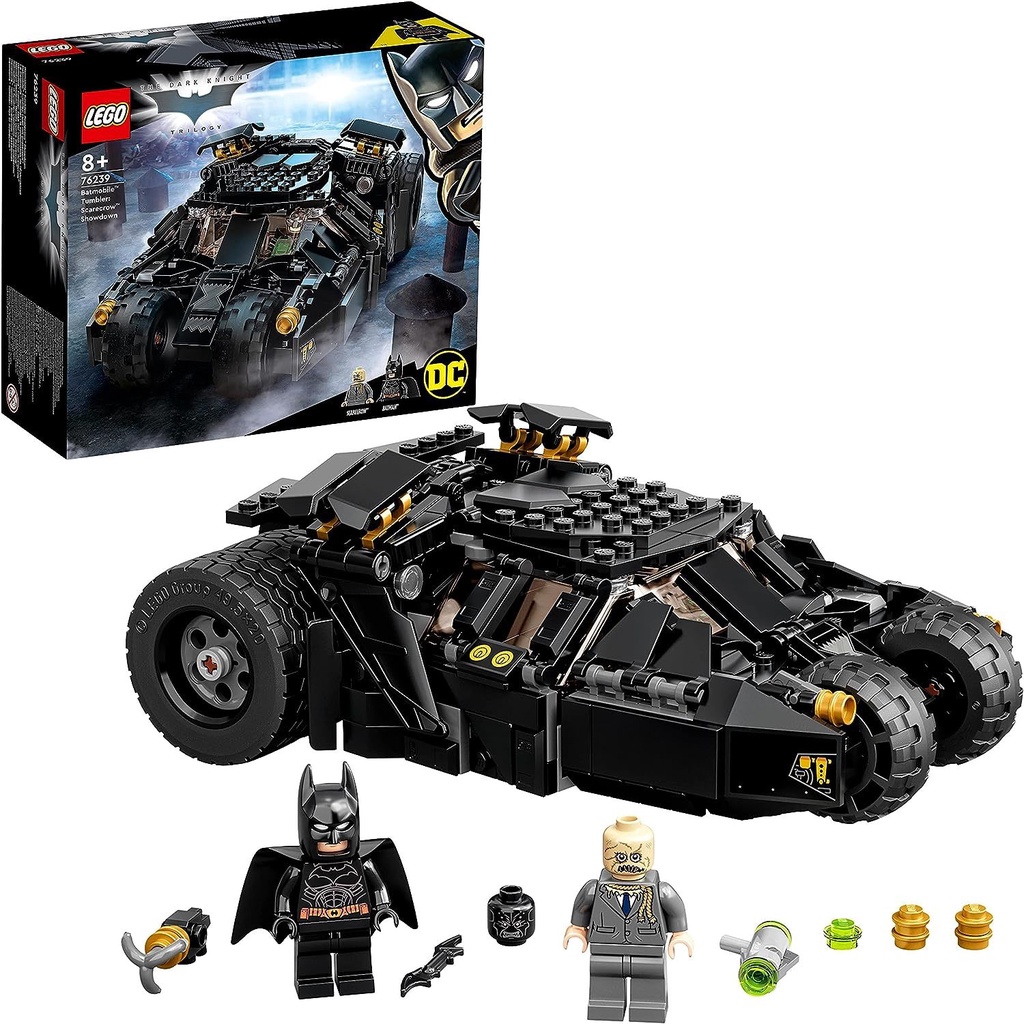 LEGO 76239 DC Batman Batmobile Tumbler: Scarecrow Showdown Toy Car with Minifigures, Batarang &amp; Grappling Gun, Gift for
