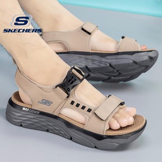 พร้อมส่ง SKECHERS_ MAX CUSHION รองเท้าแตะลําลอง เนื้อเจลลี่ ทนทาน สําหรับผู้ชาย เหมาะกับการเล่นโยคะ