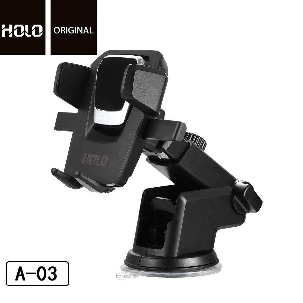 HOLO A-03 แท่นวางมือถือในรถ ที่ยึดมือถือในรถยนต์ ติดกระจกและติดคอนโซล ขายึดปรับหมุนได้ 360 ติดตั้งง่าย ปรับมุมมองได้