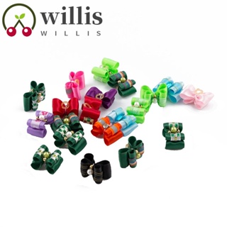 Willis ที่ตัดขนสุนัข แมว ประดับพลอยเทียม พร้อมยางรัด แฮนด์เมด 10 ชิ้น ต่อแพ็ค