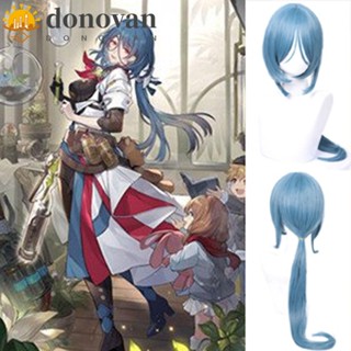 Donovan Honkai Star Rail วิกผมหางม้าสังเคราะห์ ยาวตรง สีฟ้า สีเทา สําหรับแต่งคอสเพลย์