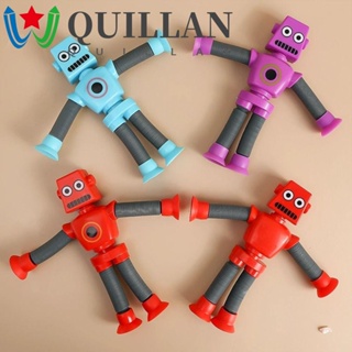 Quillan หุ่นยนต์ป๊อป หลอดของเล่นปริศนา ของเล่นเพื่อการศึกษา DIY โต้ตอบ เด็กวัยหัดเดิน ฤดูใบไม้ผลิ ยืดหลอด ยืดไสลด์ ถ้วยดูด