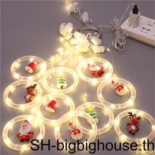 【Biho】สายไฟหิ่งห้อย Led รูปซานตาคลอส กวาง สโนว์แมน กันน้ํา ชาร์จ USB สําหรับตกแต่งบ้าน ต้นคริสต์มาส