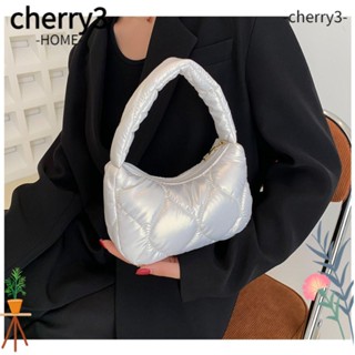 Cherry3 กระเป๋าสะพายไหล่ ใต้วงแขน ผ้าฝ้าย หนัง PU ขนาดเล็ก จุของได้เยอะ สีพื้น สําหรับผู้หญิง