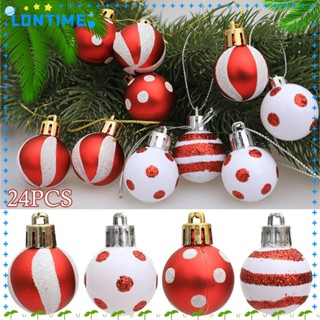 Lontime ลูกบอลพลาสติก สีแดง และสีขาว 3 ซม. สําหรับตกแต่งบ้าน ต้นคริสต์มาส