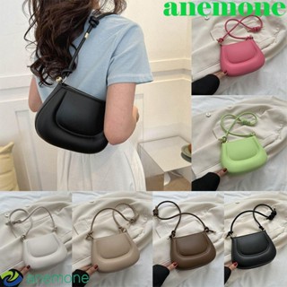 Anemone กระเป๋าถือ กระเป๋าสะพายไหล่ สะพายข้าง หนัง PU เรียบง่าย สีแคนดี้ สําหรับสตรี เหมาะกับการชอปปิ้ง