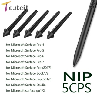 Tcuteit ไส้ปากกาสไตลัส 2H ความไวสูง สําหรับ Microsoft Surface Pro 7 6 5 5 ชิ้น