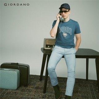 GIORDANO เสื้อยืดผู้ชาย Mens Jersey Slim Fit (1981) 01093217