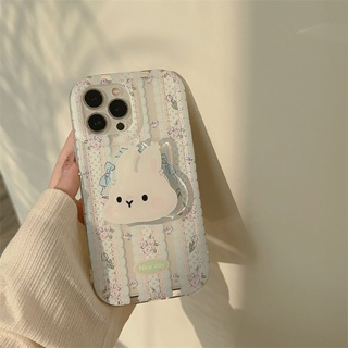 Yiki|เคสโทรศัพท์มือถือ TPU นิ่ม ลายดอกไม้ กระต่ายน่ารัก รวมทุกอย่าง พร้อมขาตั้ง สําหรับ OPPO A17 A17K A16 A16K A15 A7 A5S A5 A3S A8 A31 2020 A52 A92 A5 A9 2020 A1K R17