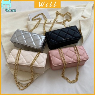 ♈พร้อมส่ง♈ กระเป๋าสะพายข้าง ทรงสี่เหลี่ยม น้ําหนักเบา แต่งสายโซ่คล้อง สไตล์คลาสสิก สําหรับผู้หญิง