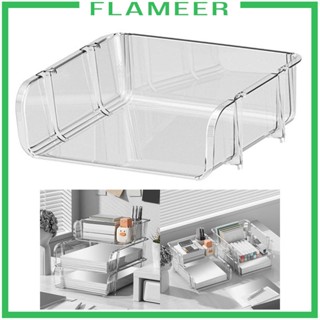 [Flameer] กล่องเก็บของ แบบใส วางซ้อนกันได้ สําหรับห้องครัว ห้องน้ํา