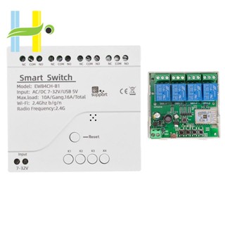Ewelink โมดูลรีเลย์สวิตช์บลูทูธ WiFi 7-32V เปิด ปิด 4CH 2.4G อุปกรณ์เสริม แบบเปลี่ยน สําหรับ Alexa Google Home