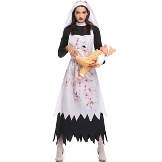 [0627] Halloween Gift  New  Comic  Cosplay  Animation M-XL Vampire Demon Horror Nuns Outfit Festival Party Repair Womens Clothing W5YC