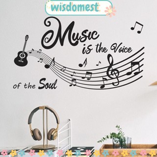 Wisdomest สติกเกอร์ไวนิล ลาย Music is The Voice of The Soul แกะออกได้ สําหรับติดตกแต่งผนังบ้าน ห้องนั่งเล่น