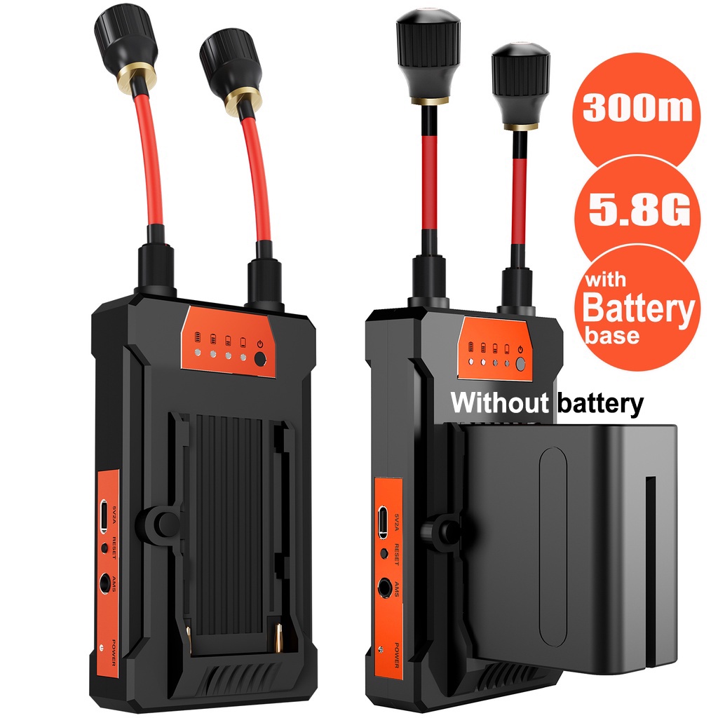 300m Wireless HDMI Transmitter และ Receiver Extender Audio Video Wireless Display Adapter รองรับแบตเ