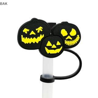 Bak 1 ชิ้น ฮาโลวีน ฟาง ซิลิโคน จุก การ์ตูนผี กะโหลก นํากลับมาใช้ใหม่ ฟาง ปกคลุม หมวก Rietjes อะนิเมะ น่ารัก เด็ก ปาร์ตี้ ฟาง ตกแต่ง BA