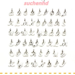 Suchenhd จี้ตัวอักษร A-Z 26 ตัวอักษร สีเงิน ขนาดเล็ก สําหรับทําเครื่องประดับ สร้อยคอ 182 ชิ้น