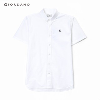 GIORDANO เสื้อเชิ้ตผู้ชาย Mens Short Sleeve Oxford Shirt 01043208