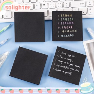 Solighter แผ่นกระดาษโน้ต สีดําล้วน 4 ถุง 200 แผ่น ​หมายเหตุ