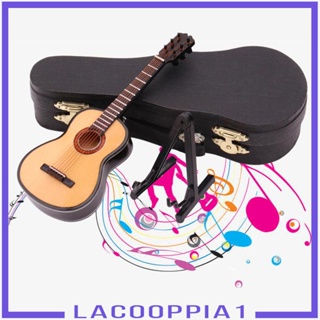 [Lacooppia1] กีตาร์ไม้ พร้อมขาตั้ง และกล่องของขวัญวันเกิด เครื่องดนตรี สําหรับตกแต่ง