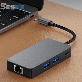 อะแดปเตอร์ฮับ 4K 60Hz เป็น HDMI USB 3.2 Type C PD 100W Type C แยก 1000M สําหรับ Macbook iPad Xiaomi [superecho.th]