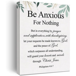 ภาพจิตรกรรมบนผ้าใบ รูปพระคัมภีร์ฟิลลิปปินส์ 4:6 7 Be Anxious สําหรับตกแต่งผนังบ้าน