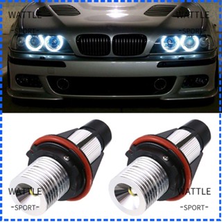 Wattle แหวนไฟจอดรถยนต์ LED 5W สีขาว สําหรับ BMW E39 E53 E60 2 ชิ้น