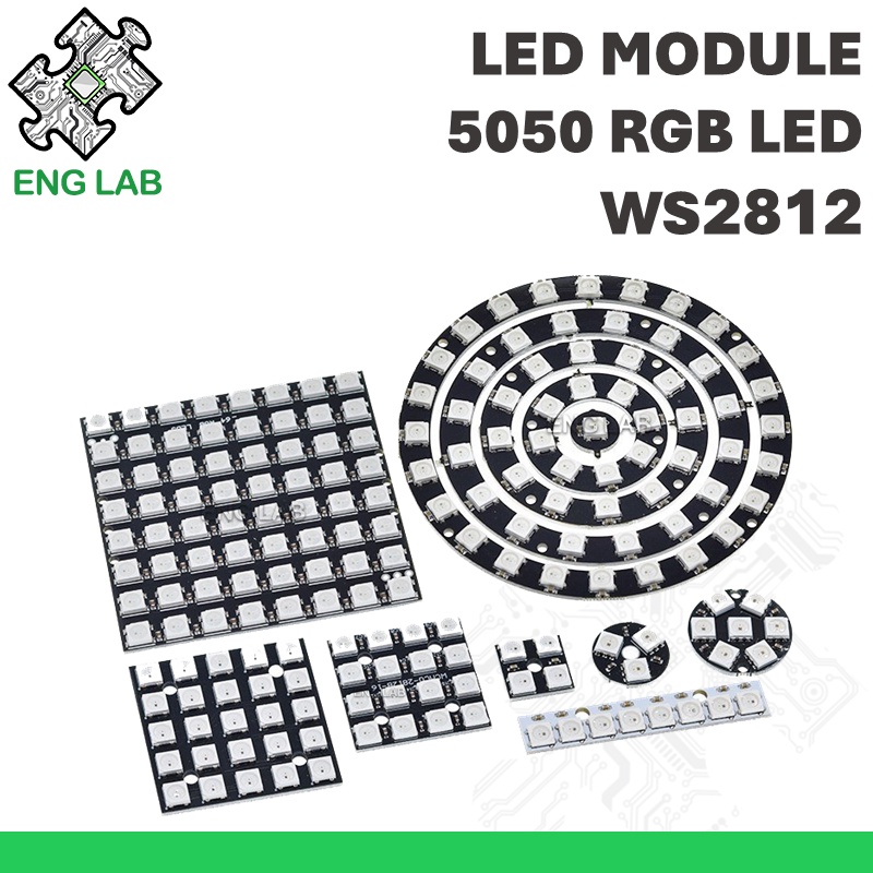 ENGLAB WS2812 5050 SMD RGB แถบไฟ LED, แถบสีเต็มรูปแบบที่ยืดหยุ่นสำหรับ Arduino DIY