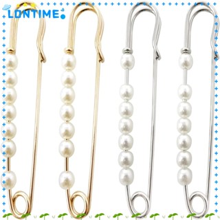 Lontime เข็มกลัดไข่มุกเทียม สีขาว 7 ซม. 6 ชิ้น