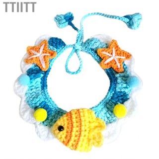 Ttiitt Knitted    Practical Hand Woven Skin Friendly Comfortable Pet Collar for Travel