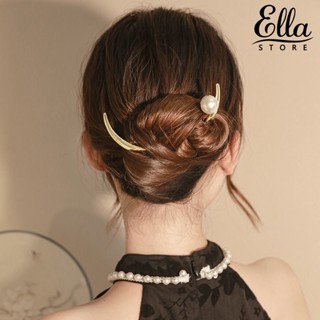 Ellastore123 กิ๊บติดผม โลหะผสม รูปพระจันทร์ ครึ่งวงกลม กันลื่น สไตล์โบราณ สําหรับผู้หญิง