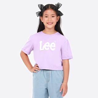 LEE KIDS เสื้อยืดแขนสั้นเด็กผู้หญิง ทรง CROP รุ่น LK SC23GTSSC01 สีม่วง