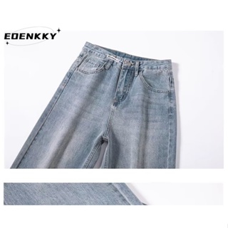 EOENKKY กางเกงขายาว กางเกงยีสน์ผู้หญิง ทรงหลวม ๆ ตรง Retro Hip Hop Pants 2023 NEW Style WNK2390T8N 37Z230912