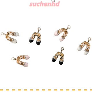 Suchenhd จี้รูปรองเท้าบัลเล่ต์ ประดับคริสตัล พลอยเทียม ขนาด 25x16 มม. 30 ชิ้น