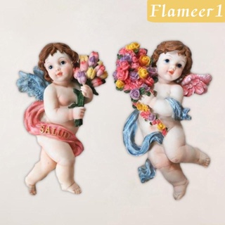 [flameer1] ฟิกเกอร์รูปปั้นนางฟ้า เพ้นท์มือ สําหรับตั้งโต๊ะ รถยนต์ 2 ชิ้น