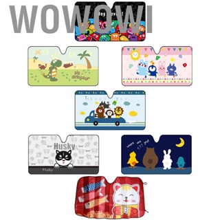 Wowowi Car Windshield Sun Shade Cartoon Cute Front Window Sunshades Heat Insulation Visor Cover Small Size