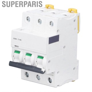 Superparis 400V 16A 50/60Hz Miniature Circuit Breaker 3P DIN Rail Mount Low Voltage 6000A