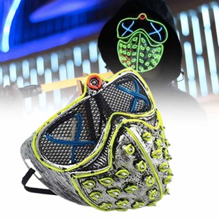 Halloween LED Mask rivet Wire Light Up Costume Cosplay Christmas Party