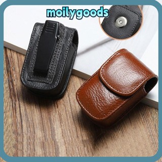Moilyhd แว่นตา แบบพกพา เข็มขัดหนัง PU สวมใส่ได้