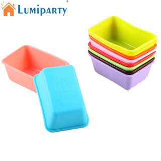 Lumiparty แม่พิมพ์ซิลิโคน ทรงสี่เหลี่ยมผืนผ้า ทนอุณหภูมิสูง สําหรับทําเค้ก มัฟฟิน เบเกอรี่ 10 ชิ้น