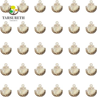 Tarsureth จี้สร้อยคอ รูปเปลือกหอยเชลล์ 0.71*0.6 นิ้ว สีทอง ขนาดเล็ก แฮนด์เมด DIY 100 ชิ้น