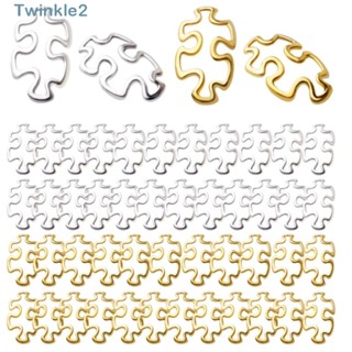 Twinkle จี้จิ๊กซอว์โลหะ สีเงิน และสีทอง 1.18*0.7 นิ้ว 100 ชิ้น