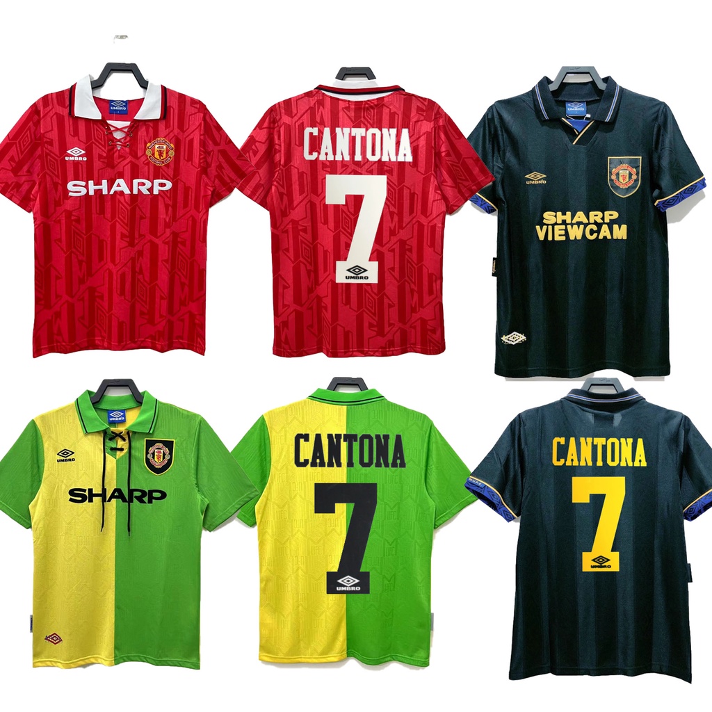 [Retro Version] เสื้อยืด ลายทีมชาติฟุตบอล Manchester United Cantona 93 94 ชุดเยือน สําหรับผู้ชาย