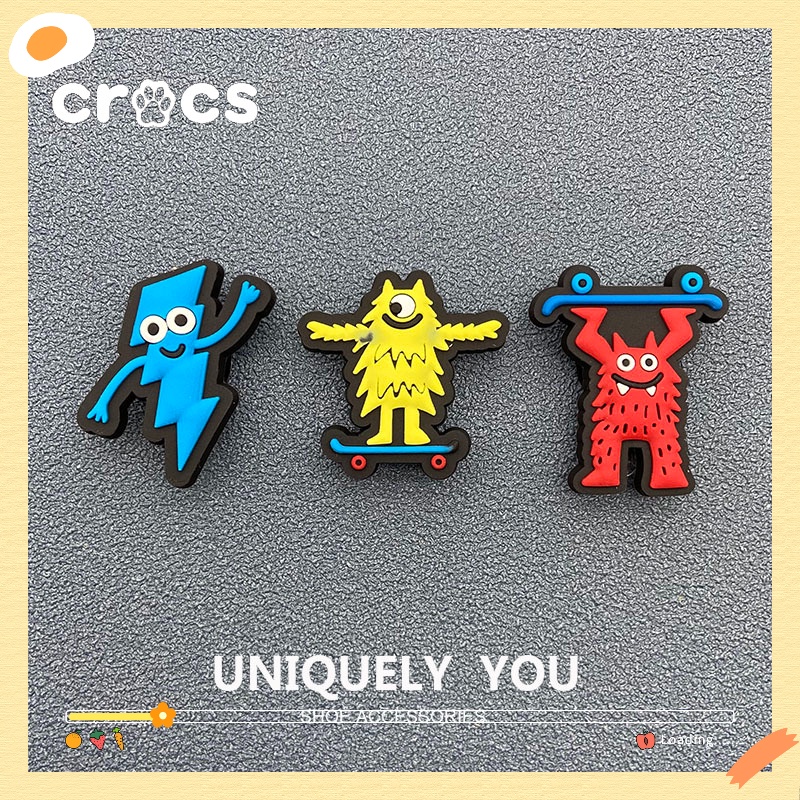 Crocs jibbitz หัวเข็มขัด ลายการ์ตูนมอนสเตอร์ ดอกไม้น่ารัก สไตล์เกาหลี แฟชั่น สําหรับตกแต่งรองเท้าแตะ